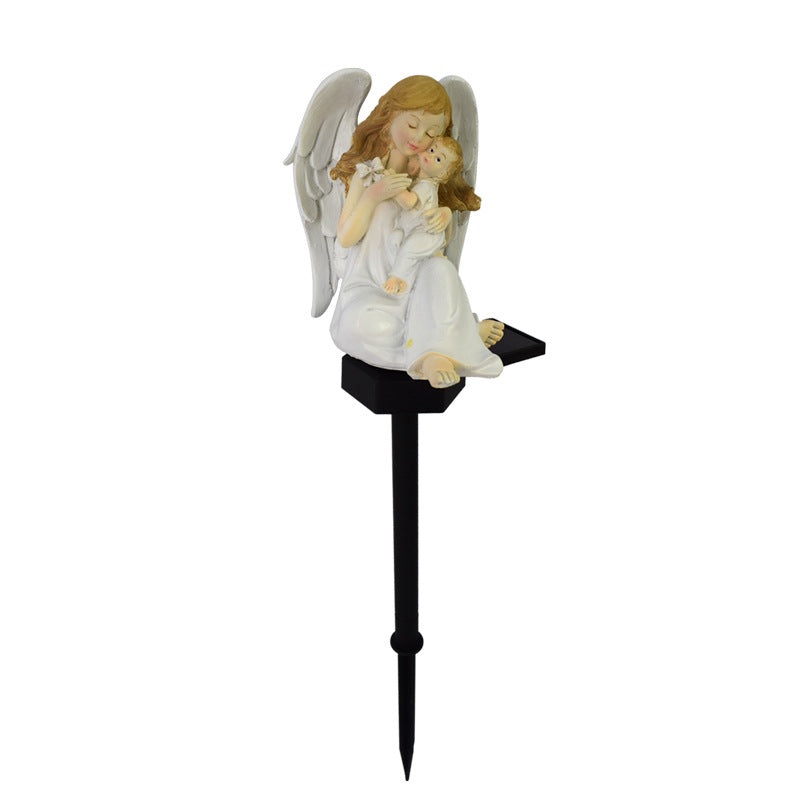 Luminous Guardian Angel Solar Stakes – Hand-Painted Resin Memorial & Garden Lights (4 Styles)