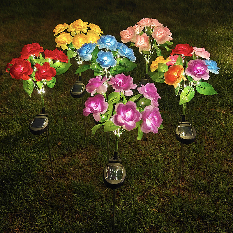 Luminous Solar Rose Garden Stakes – Waterproof Lifelike LED Flower Pathway Lights (Set of 2)