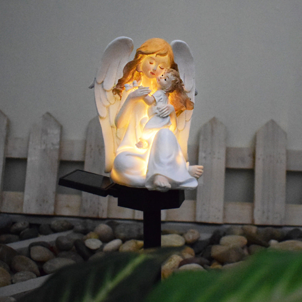 Luminous Guardian Angel Solar Stakes – Hand-Painted Resin Memorial & Garden Lights (4 Styles)