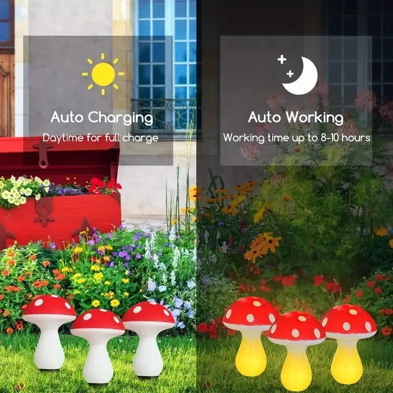 Luminous Solar Mushroom String Lights – Waterproof Fairy Garden Toadstool Stakes (8, 12, or 20 LEDs)