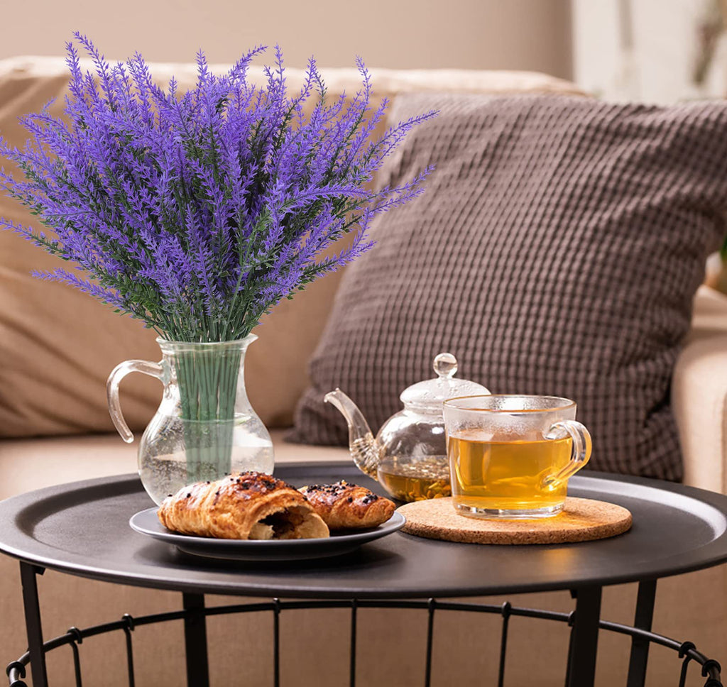 Lifelike Faux Lavender Bundles – UV-Resistant Artificial Window Box Flowers (Set of 20 Stems)