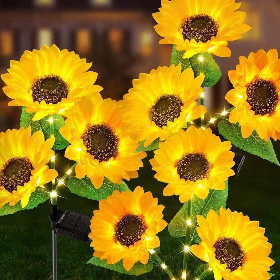 Luminous Solar Sunflower Pathway Lights – Waterproof Blooming Garden Stakes (Set of 2)