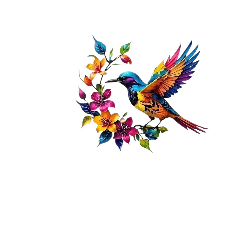 Vibrant Painted Hummingbird Wall Art – Metal Garden & Fence Sculpture (11.8" Tall)