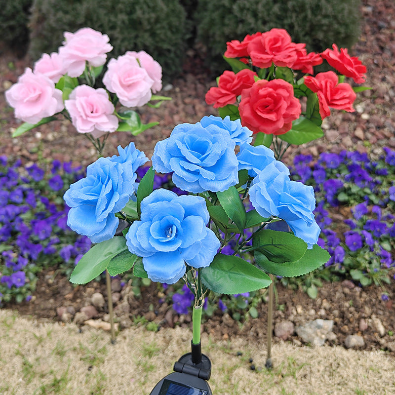 Luminous Solar Rose Garden Stakes – Waterproof Lifelike LED Flower Pathway Lights (Set of 2)