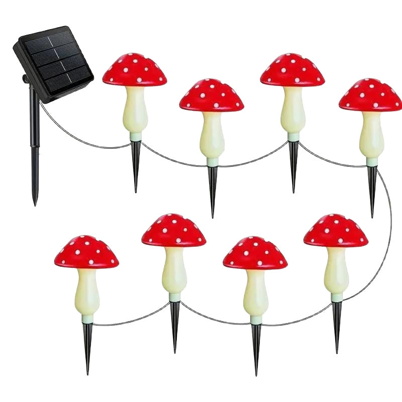 Luminous Solar Mushroom String Lights – Waterproof Fairy Garden Toadstool Stakes (8, 12, or 20 LEDs)