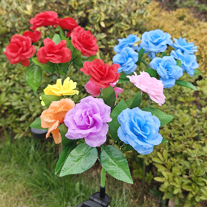 Luminous Solar Rose Garden Stakes – Waterproof Lifelike LED Flower Pathway Lights (Set of 2)