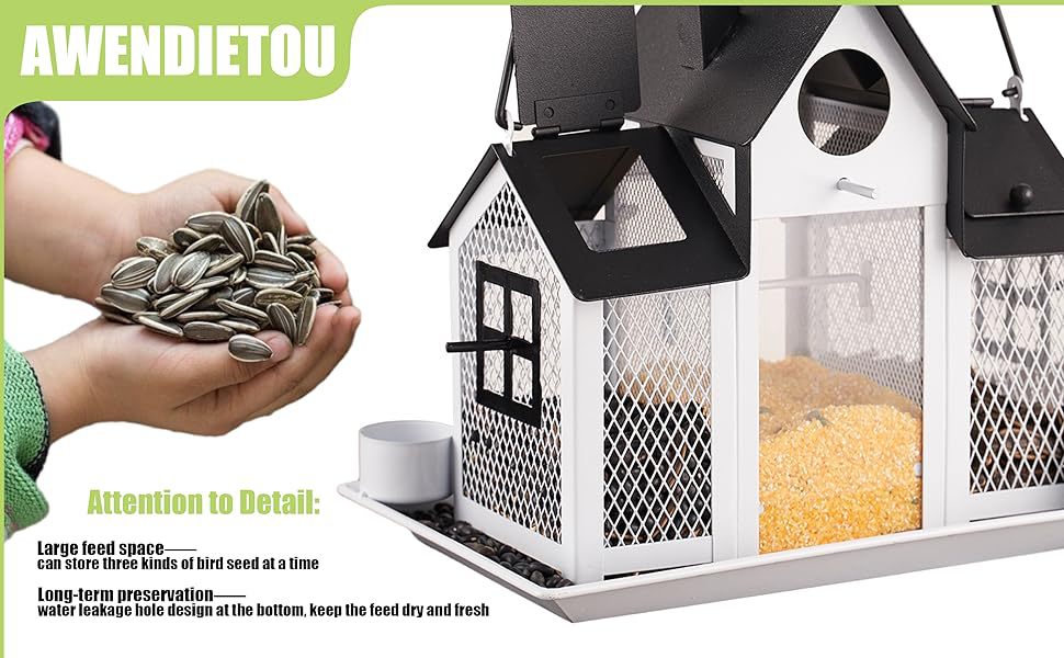 Luminous Solar Barn Bird Feeder – Heavy-Duty Metal Hanging Lantern & Wild Bird Station