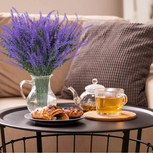 Lifelike Faux Lavender Bundles – UV-Resistant Artificial Window Box Flowers (Set of 20 Stems)