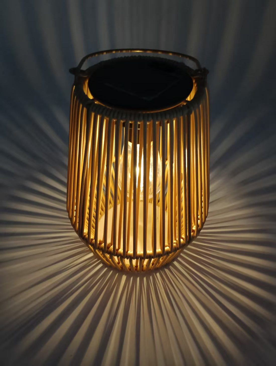 Solar Woven Rattan Lanterns – Boho Outdoor Table & Hanging Lights (Set of 2)