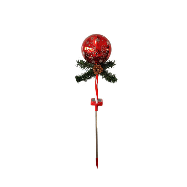 Luminous Holiday Greeting – Solar Candy Cane & "Merry Christmas" Sphere Stakes (Set of 2)