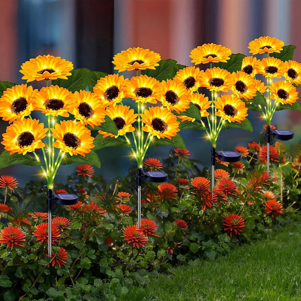 Luminous Solar Sunflower Pathway Lights – Waterproof Blooming Garden Stakes (Set of 2)