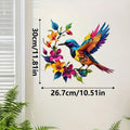 Vibrant Painted Hummingbird Wall Art – Metal Garden & Fence Sculpture (11.8" Tall)