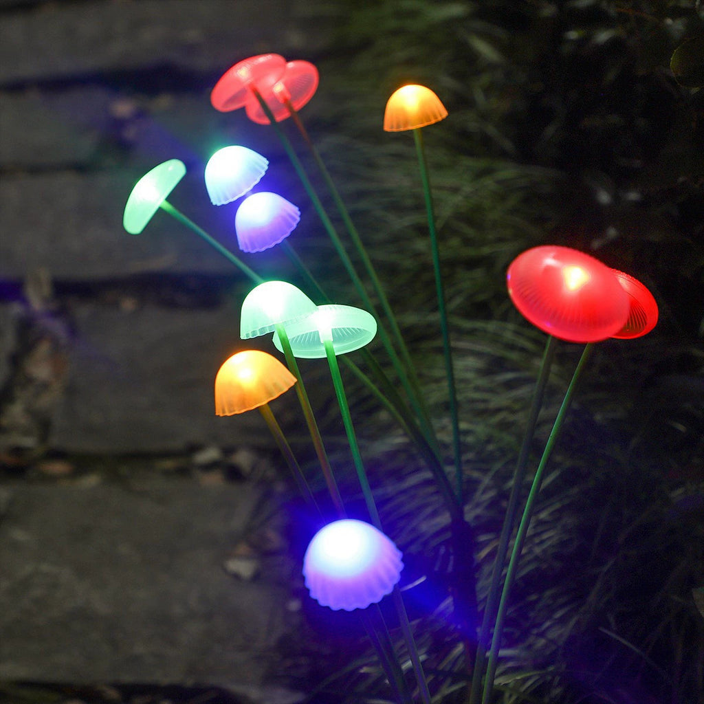 Luminous Swaying Mushroom Pathway Lights – Solar-Powered Firefly Garden Stakes (Set of 2)
