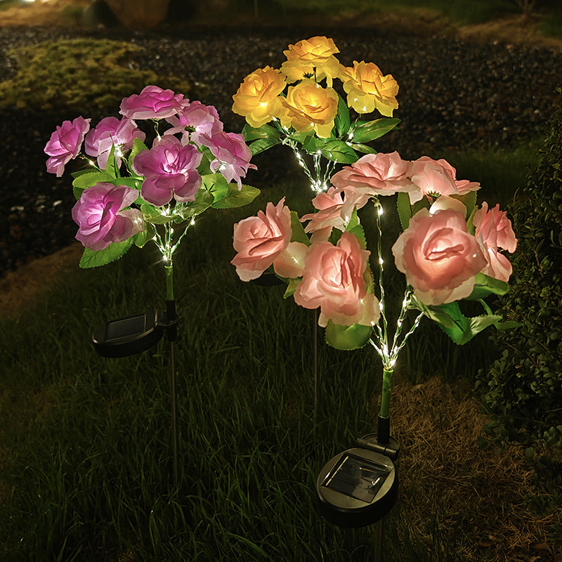 Luminous Solar Rose Garden Stakes – Waterproof Lifelike LED Flower Pathway Lights (Set of 2)