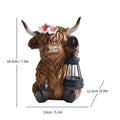 Sitting Cow with Pink Flowers