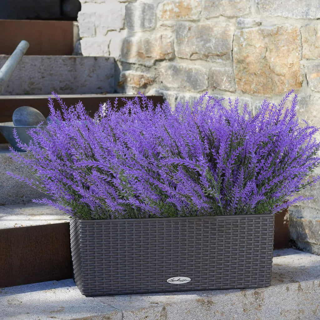 Lifelike Faux Lavender Bundles – UV-Resistant Artificial Window Box Flowers (Set of 20 Stems)