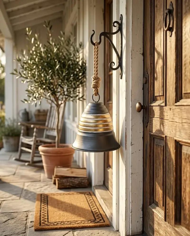 Authentic Rustic Character – Features a distinctive dark iron silhouette with painted, textured gold/brass stripes, capturing the raw, unpretentious charm of vintage industrial decor.
