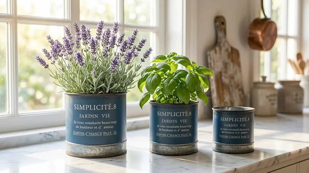 French Vintage Metal Planter | Simplicité Cachepot