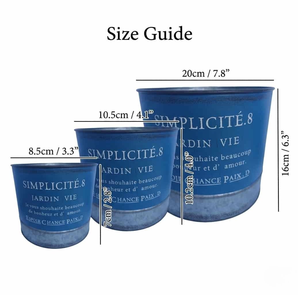 French Vintage Metal Planter – Distressed "Simplicité Jardin Vie" SIMP Iron Cachepot (Available in 3 Sizes) - The Curated Shop
