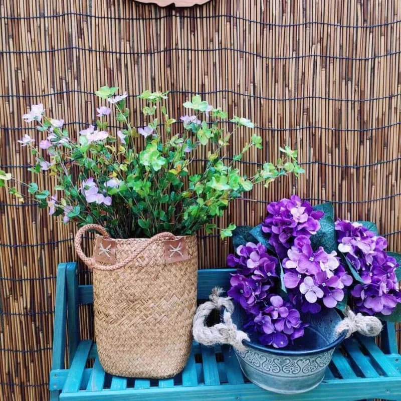 Vintage Galvanized Metal Planter Bucket with Rope Handles – Rustic Farmhouse Garden Decor 2