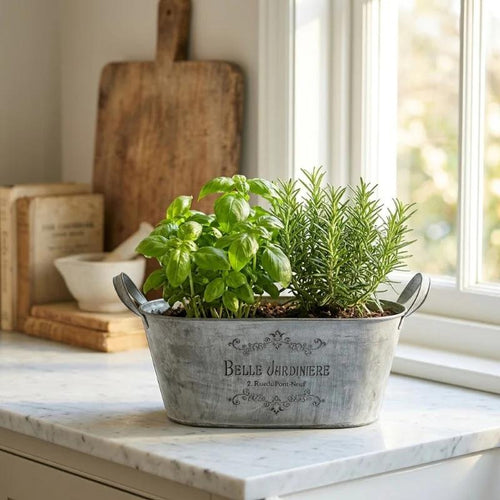 Authentic French Country Details – Features beautifully embossed "Belle Jardinière" (Beautiful Gardener) lettering with elegant scrollwork, giving it the genuine look of a Parisian flea market find.