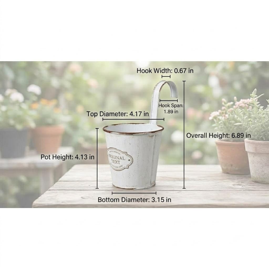 Vintage Iron Hanging Planter – Rustic "Original 1982" Balcony & Fence Flower Bucket (2 Colors)
