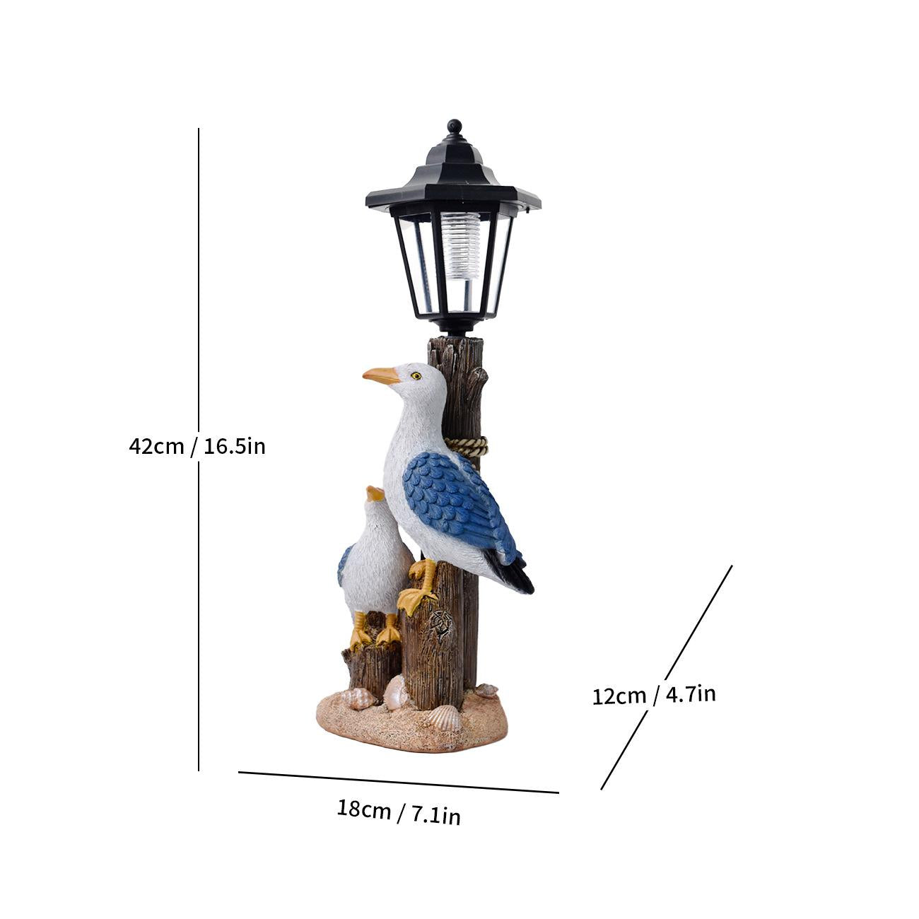 Storybook Solar Animal Garden Statues – Hand-Painted Resin Sculptures with Auto-Charging LED Lanterns