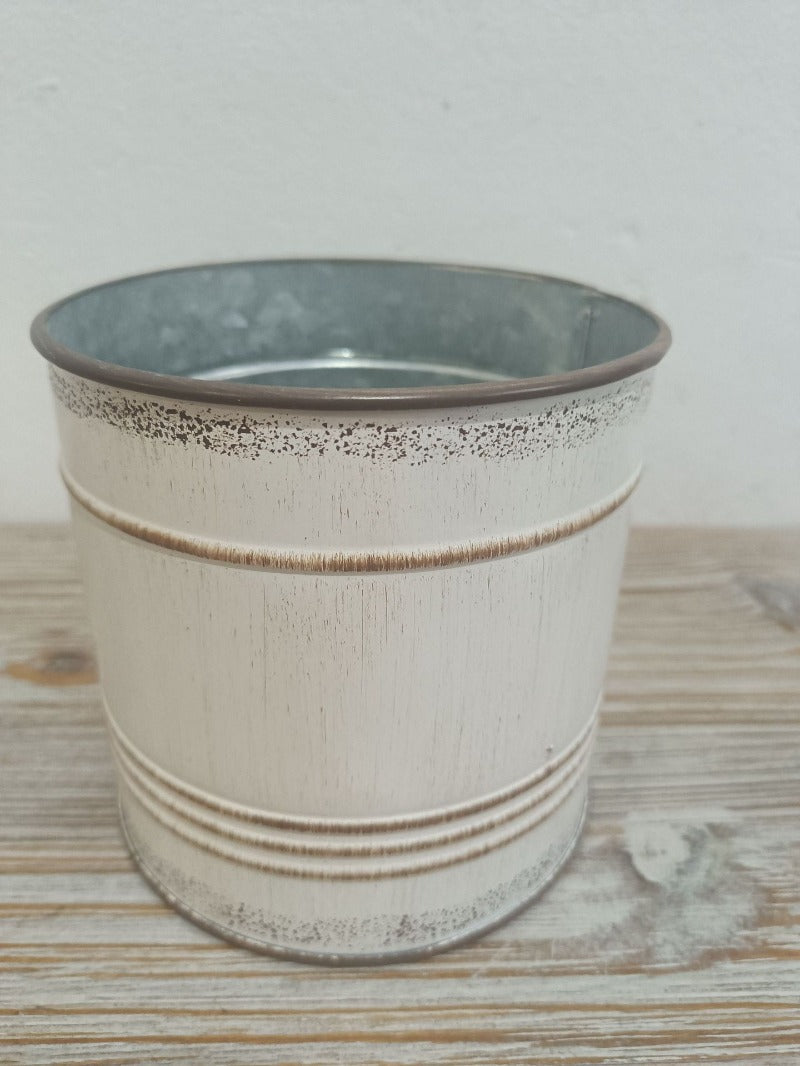 Vintage French Country "Brugnon Fruit" Metal Planters (Set of 2)