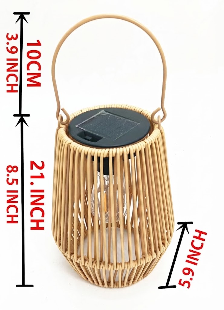 Solar Woven Rattan Lanterns – Boho Outdoor Table & Hanging Lights (Set of 2)