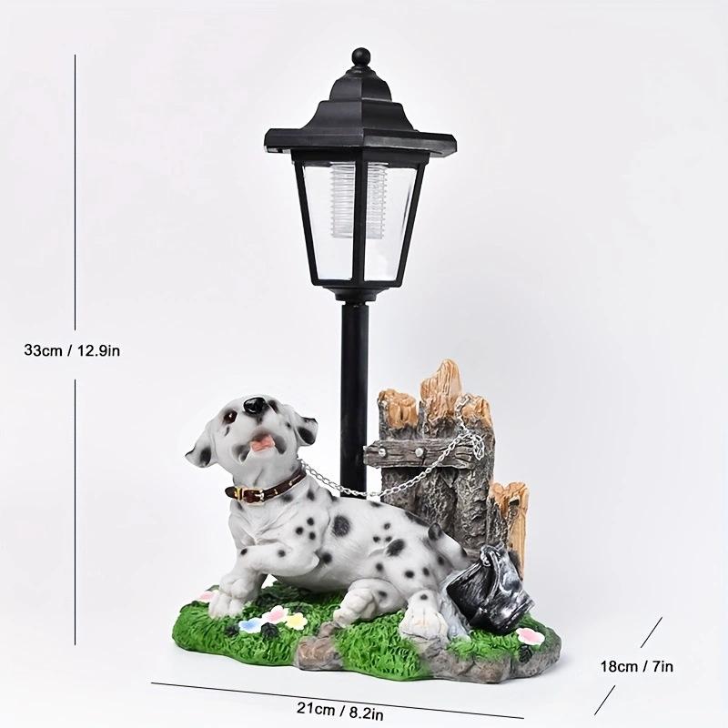 Storybook Solar Animal Garden Statues – Hand-Painted Resin Sculptures with Auto-Charging LED Lanterns