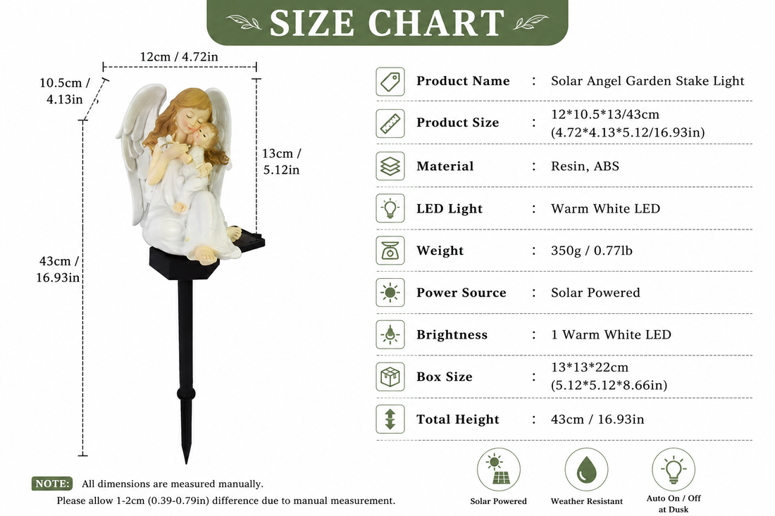 Luminous Guardian Angel Solar Stakes – Hand-Painted Resin Memorial & Garden Lights (4 Styles)