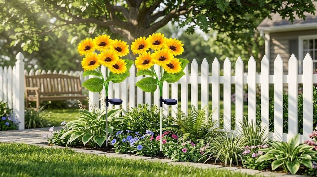 Luminous Solar Sunflower Pathway Lights – Waterproof Blooming Garden Stakes (Set of 2)