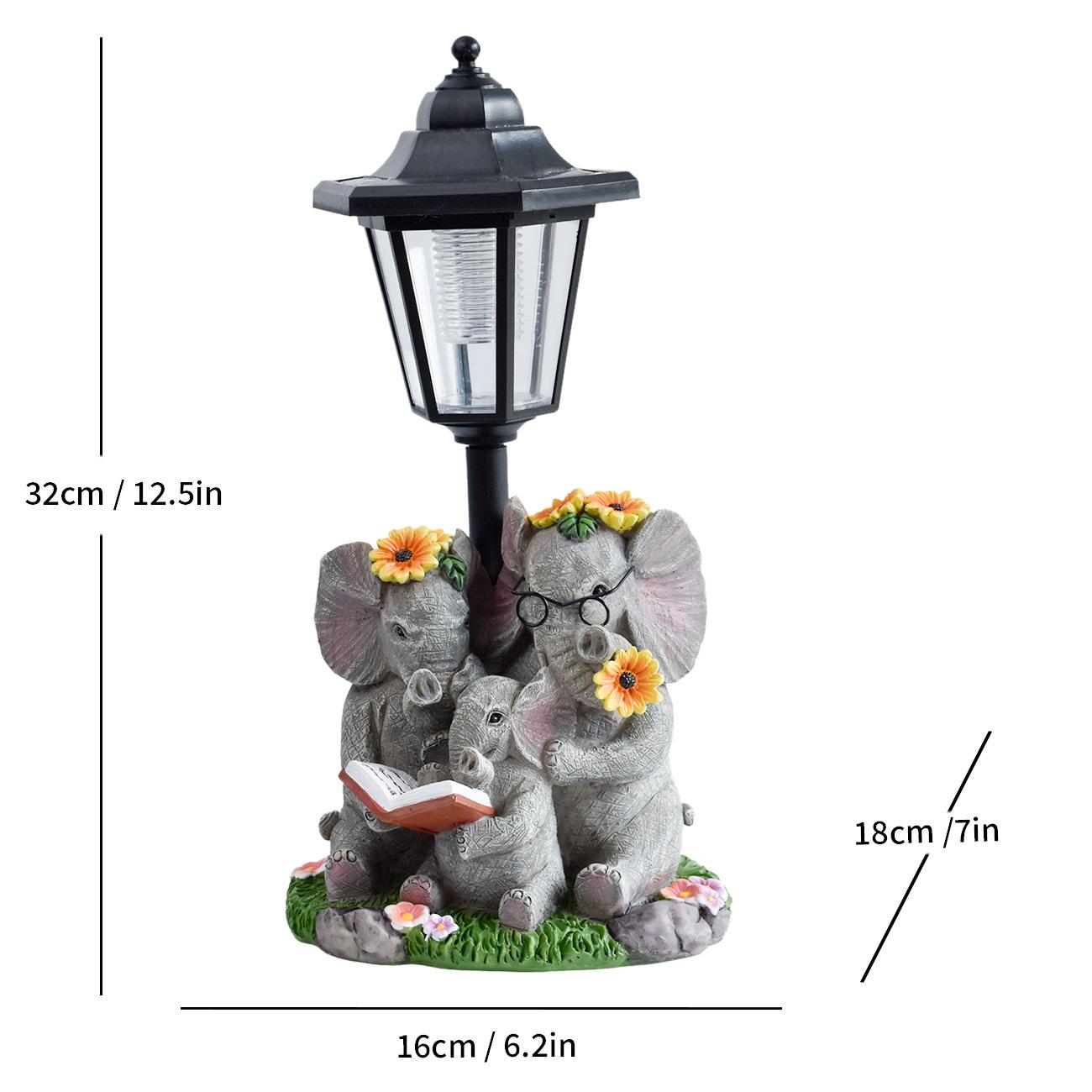 Storybook Solar Animal Garden Statues – Hand-Painted Resin Sculptures with Auto-Charging LED Lanterns