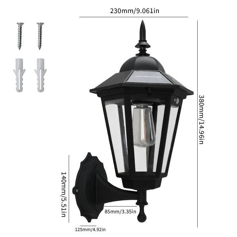Vintage Edison Solar Wall Sconce – Motion Sensor Outdoor Porch Lantern (2 Styles, 2 Colors)