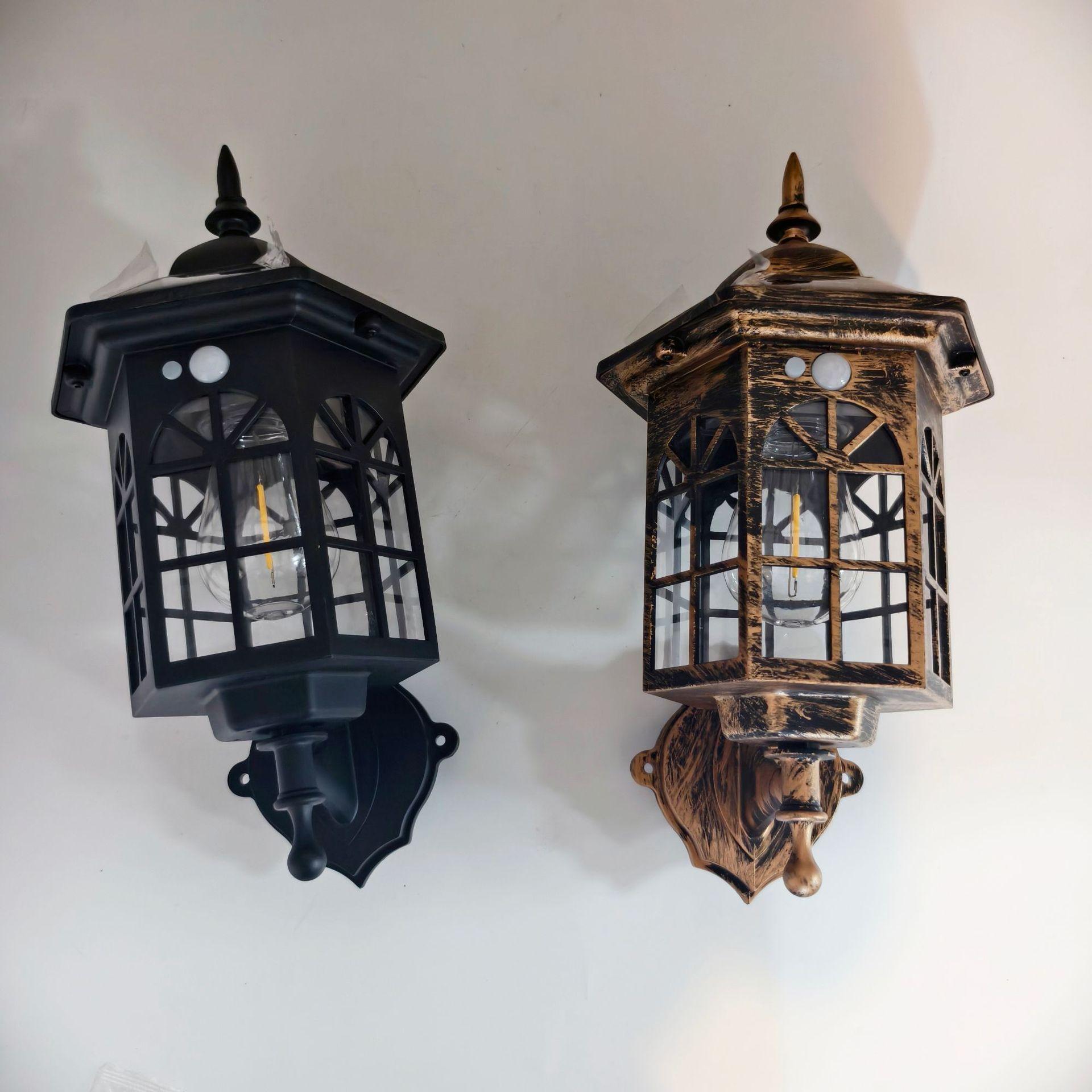 Vintage Edison Solar Wall Sconce – Motion Sensor Outdoor Porch Lantern (2 Styles, 2 Colors)