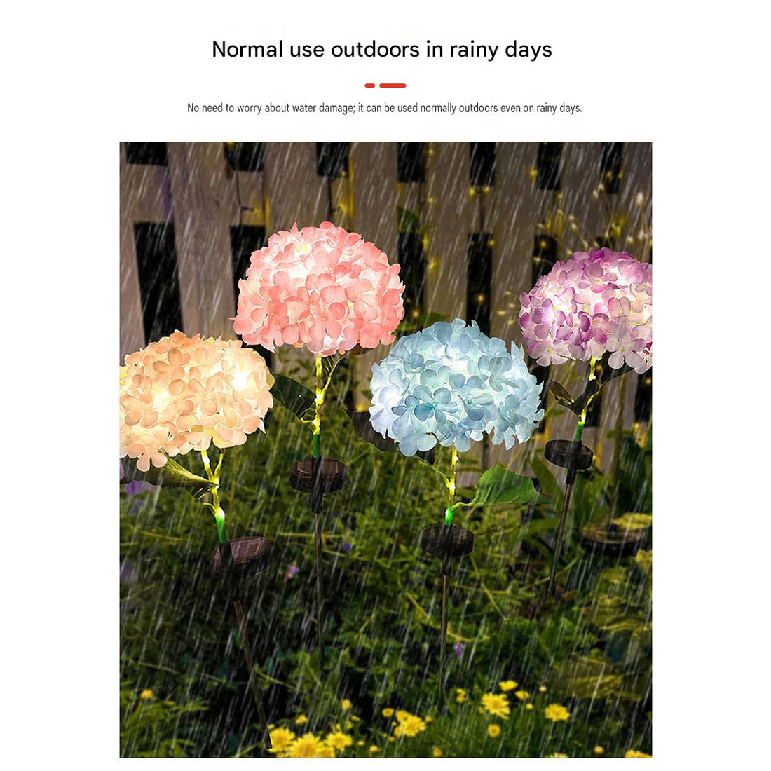 Luminous Hydrangea Solar Pathway Lights – Waterproof Blooming Flower Garden Stakes Courtyard Decoration