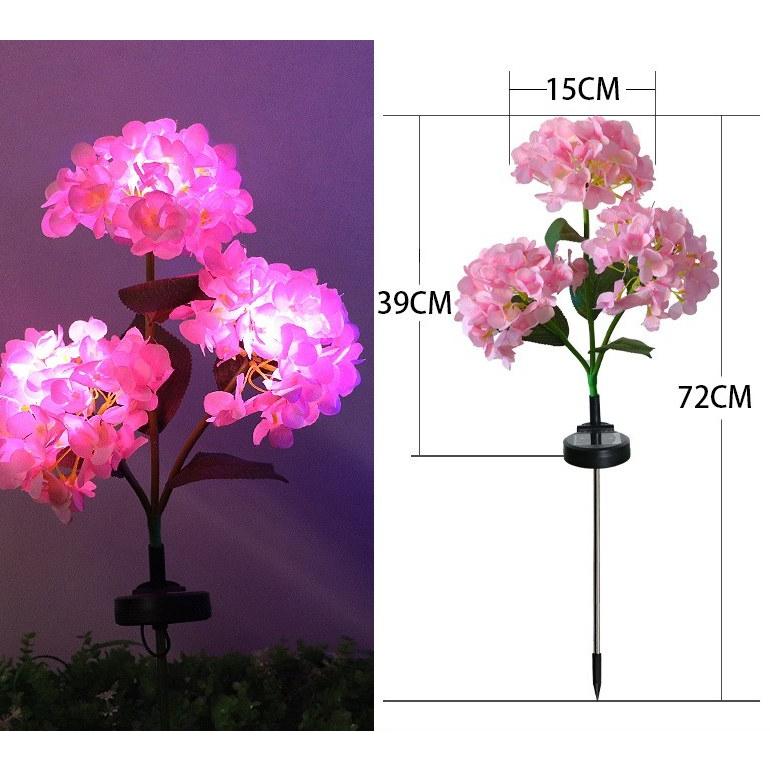 Luminous Hydrangea Solar Pathway Lights – Waterproof Blooming Flower Garden Stakes Courtyard Decoration
