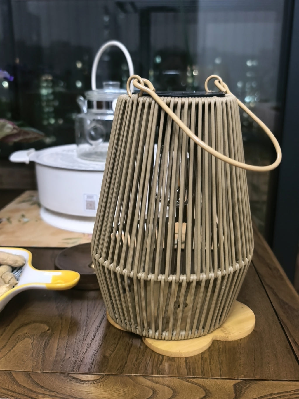 Solar Woven Rattan Lanterns – Boho Outdoor Table & Hanging Lights (Set of 2)