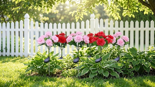 Luminous Solar Rose Garden Stakes – Waterproof Lifelike LED Flower Pathway Lights (Set of 2)