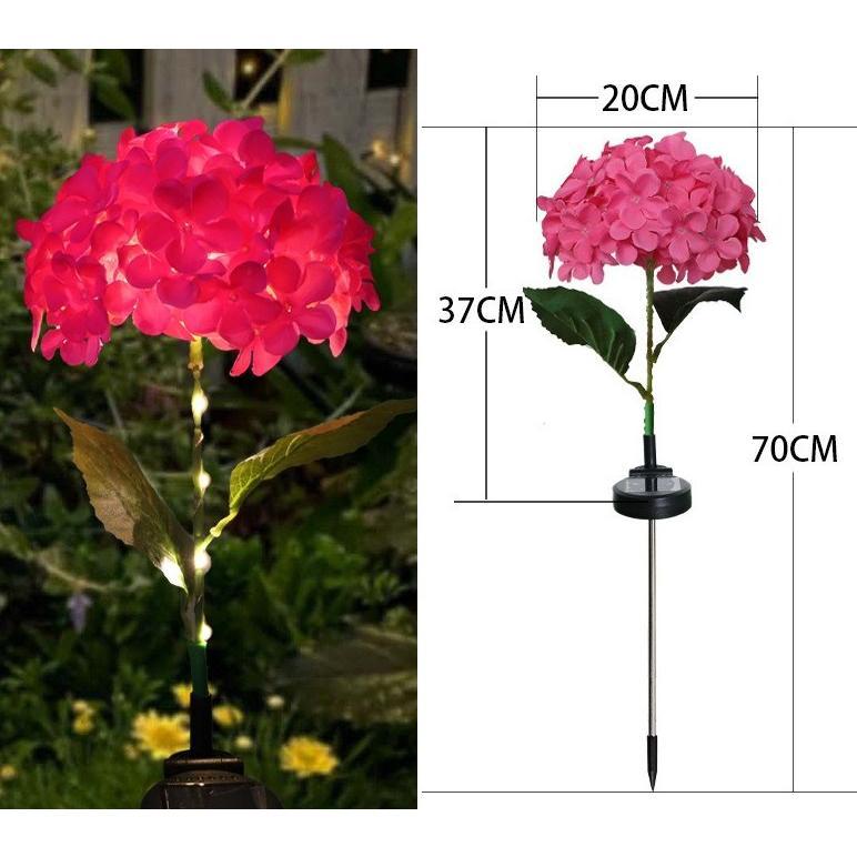 Luminous Hydrangea Solar Pathway Lights – Waterproof Blooming Flower Garden Stakes Courtyard Decoration