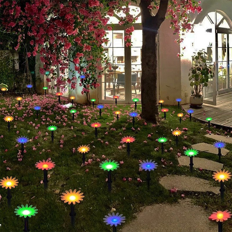 Luminous Solar Sunflower String Lights – Waterproof Pathway Garden Stakes (8 Lighting Modes)
