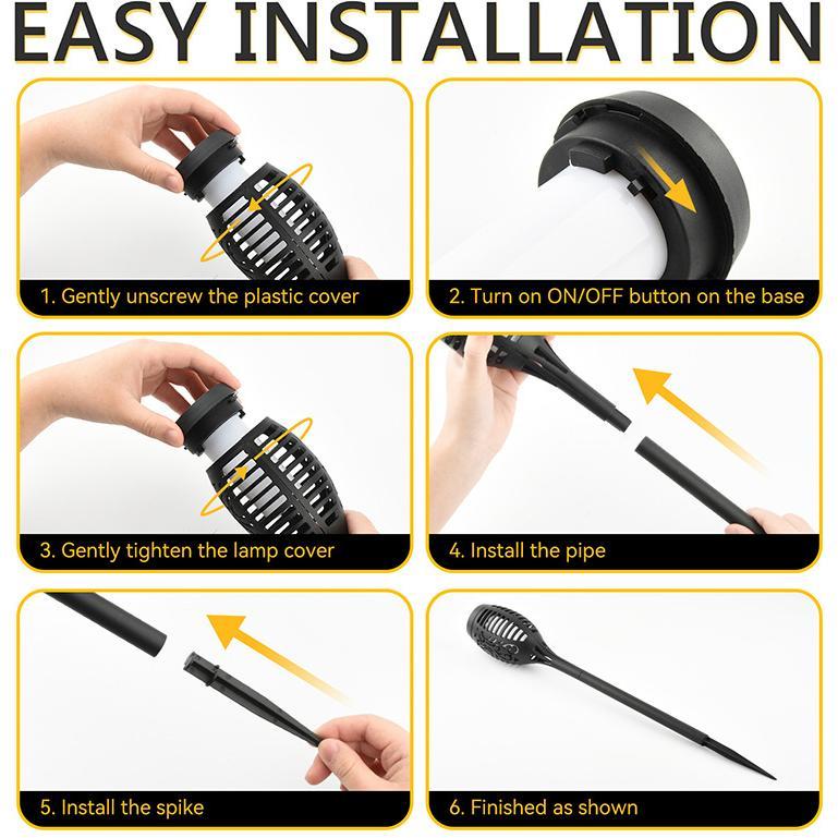 Solar Flickering Flame Torch Lights – Waterproof LED Garden Pathway Stakes