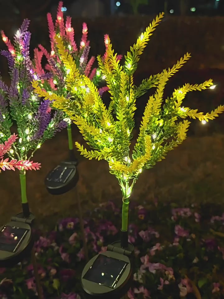 Luminous Solar Lavender & Heather Pathway Lights – Waterproof Glowing Garden Stakes (Set of 2)